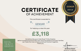 How Donating Surplus Stock Helped Gemjar Raise £3,000 for Royal Trinity Hospice