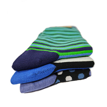 3 pairs of Men's bamboo - spots and stripes