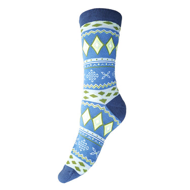 Blue Scandi design Bamboo socks