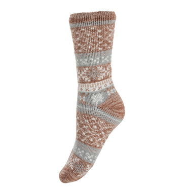 Grey and pink patterned Thermal Socks