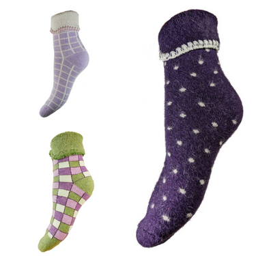 3 pairs of Purple cuff socks