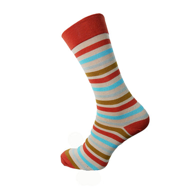 Rust Red Striped Bamboo Sock