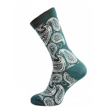 Green Paisley Bamboo socks