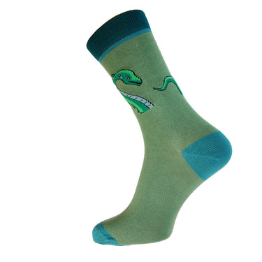 Green Sea Serpent Bamboo Socks