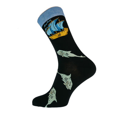 Shark and Ship Bamboo Socks