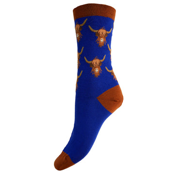 Highland Cow Face Ladies' Bamboo socks