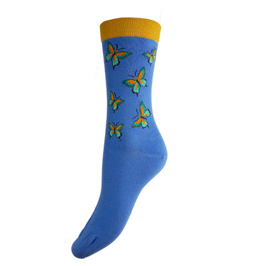 Blue Butterfly Bamboo socks