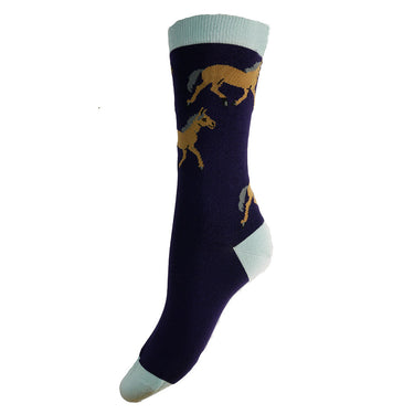 Blue Horses Bamboo socks