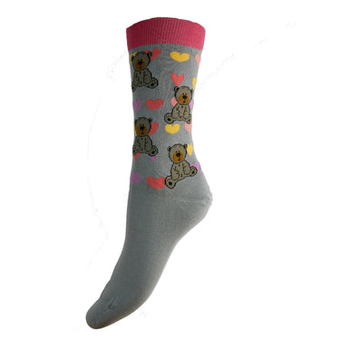 Teddy Bear and hearts Bamboo socks