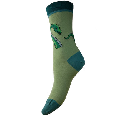 Green Sea Serpent ladies' Bamboo Socks