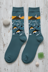 Dolphin and Lighthouse Bamboo Socks