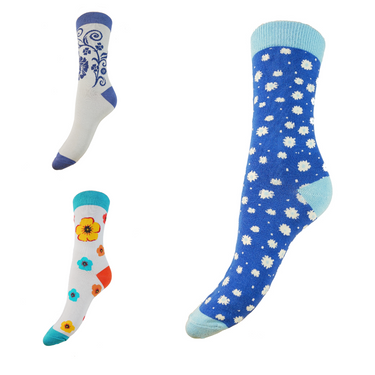 Flowers bundle - 3 pairs of ladies' bamboo socks