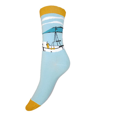 Fishing Boat Bamboo Socks