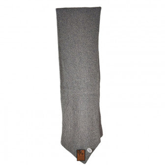 Fine knit pale grey scarf with shaped ends