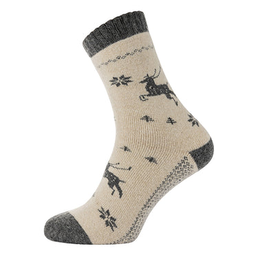 Running deer head wool blend socks