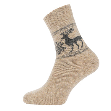 Fawn reindeer wool blend socks