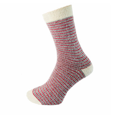 Cream with red and blue stripes Wool Blend socks