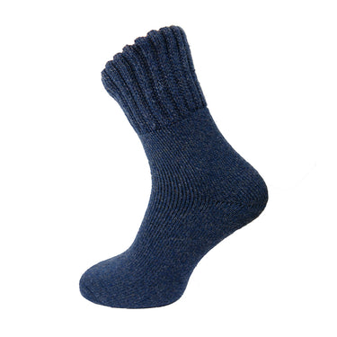 Blue thick sock on a white background