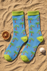 Palm Tree Bamboo Crew Socks - same direction