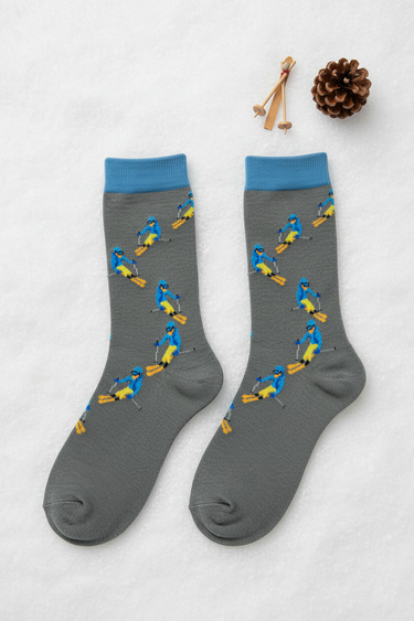 Skiing Men's Bamboo Socks - plain foot
