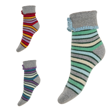 3 pairs of Striped Cuff socks - buy 2 for £35