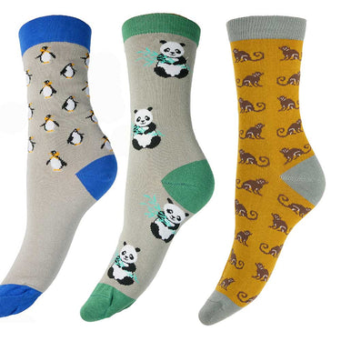 Wildlife, 3 pairs of bamboo socks for ladies