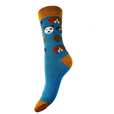 Happy dogs blue bamboo socks