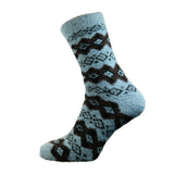 Pale Blue and Brown Diamond patterned socks size 7-11